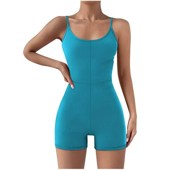 ABATAB Women Workout Romper Yoga One Piece Gym Jumpsuit Skinny Seamless Tank Top Leggings Open Back Summer Running Outfits