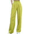 thumbnail image 1 of ABATAB Women's Casual Pants High Waisted Ruched Dress Pants Loose Fit Business Full Length Slacks Trousers with Pockets, 1 of 5