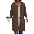 thumbnail image 1 of ABATAB Women's Full Zip up Jacket Long Sleeve Long Tunic Sweatshirts Oversized Casual Fall Jacket Coat with Pockets, 1 of 4