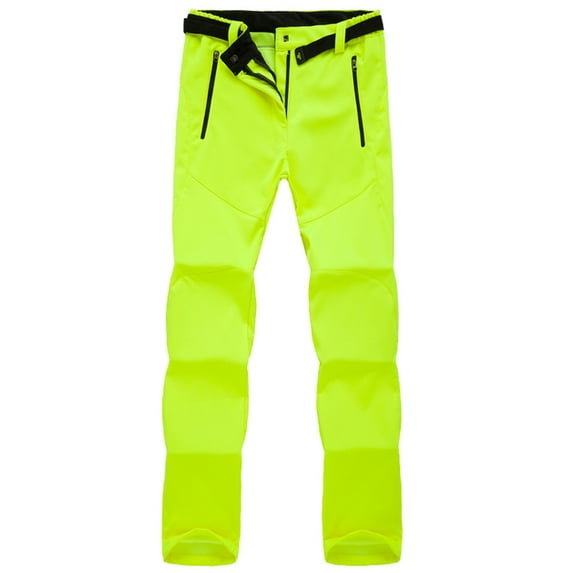 ABATAB Women's Hiking Pants Lightweight Warm Belted Trousers Fleece Lined Travel Casual Outdoor Pants with Zipper Pockets