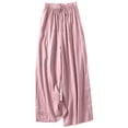 thumbnail image 1 of ABATAB Women's Palazzo Pants Dressy Casual Wide Leg Slacks Cotton Linen Drawstring Elastic Waist Baggy Trousers with Pockets, 1 of 7