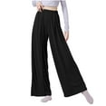 thumbnail image 1 of ABATAB Women's Palazzo Pants Wide Leg Flowy Loose Fit Trousers Casual Summer Elastic Waist Ruched Fashion Outfits with Pockets, 1 of 5