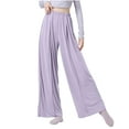 thumbnail image 1 of ABATAB Women's Palazzo Pants Wide Leg Flowy Loose Fit Trousers Casual Summer Elastic Waist Ruched Fashion Outfits with Pockets, 1 of 5