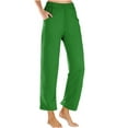thumbnail image 1 of ABATAB Women's Pants Baggy High Waisted Straight Leg Cropped Sweatpants Thin Casual Trousers for Workout Gym Athletic, 1 of 5