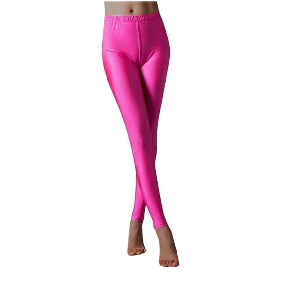 ABATAB Women's Pants High Waisted Shiny Soft Elastic Waisted Fashion Leggings Skinny Yoga Workout Running Active Tights Trousers