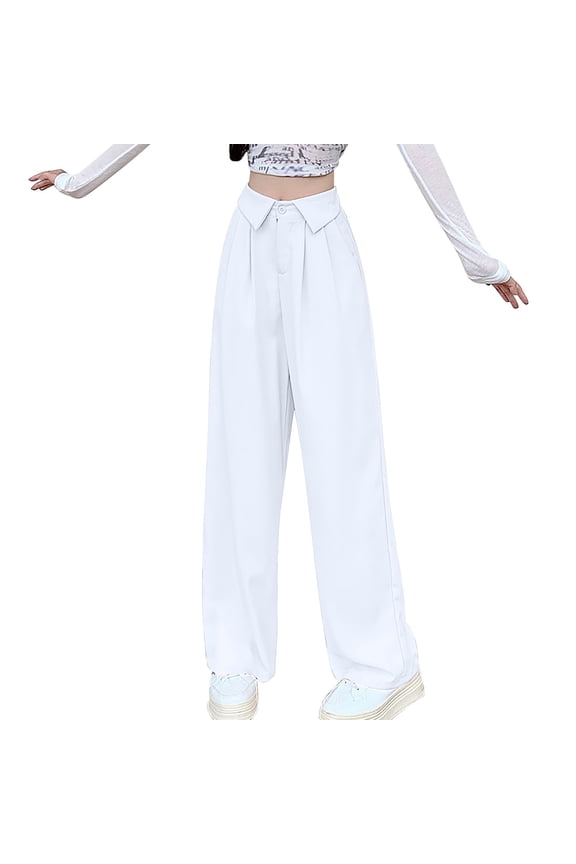 Women's Plus Size Work Ruched Straight Leg Pants Dress Pants High Waisted Slacks Trousers Business Casual with Pockets