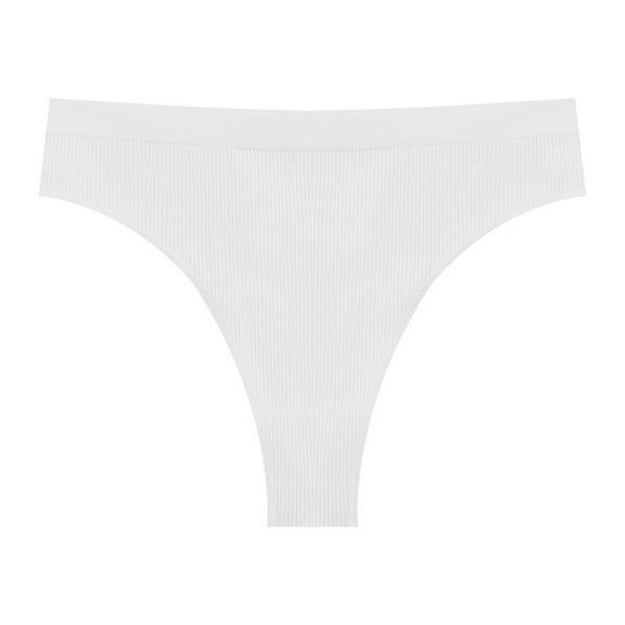 ABATAB Women's Ribbed Knit Thongs Seamless Soft Sexy Breathable Underwear No Show Stretch G-String