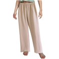 thumbnail image 1 of ABATAB Women's Sherpa Lined Pants with Pockets Winter Warm Joggers Trouses Full Length Drawstring Elastic Waisted Wide Leg Pants, 1 of 6