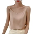 thumbnail image 1 of ABATAB Women's Silk Satin Tank Tops V Neck Sleeveless Soft Camisole Summer Basic Cami Shirt, 1 of 3