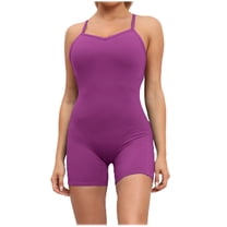 ABATAB Women's Summer Running Rompers Sleeveless Workout Jumpsuit Stretchy Tight Gym Yoga Sports Jumpsuits Outfits