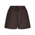 thumbnail image 1 of ABATAB Women's Sweat Shorts with Pockets Soft Drawstring Running Workout Lounge Shorts Casual Summer Athletic Shorts(Small,Brown), 1 of 7