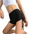 thumbnail image 1 of ABATAB Women's Workout Shorts Yoga High Waisted Butt Lifting Shorts Casual Ruched Drawstring Running Shorts, 1 of 7