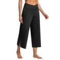 thumbnail image 1 of ABATAB Women's Yoga Capri Pants V Crossover Waisted Stylish Gym Capris Sports Activewear Loose Fit Workout Running Crop Pants, 1 of 5