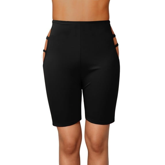 ABATAB Women's Yoga Legging Hollow out Slim Fit Solid Soft High Waist Workout Dressy Summer Gym Capris