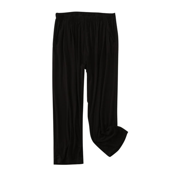 ABATAB Womens Capri Pajama Pants Wide Leg Lounge Sleepwear Soft Comfy Casual Elastic Waisted Summer Pj Bottoms with Pockets