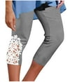 thumbnail image 1 of ABATAB Womens Capris Legging Summer Stretchy Tight Workout Yoga Legging Lace Slimmer Casual Vacation Beach Crop Pants, 1 of 6