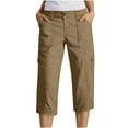 thumbnail image 1 of ABATAB Womens Capris with Pockets Loose Fit Casual Capri Pants Dressy Lightweight Baggy Cargo Cropped Trousers for Hiking, 1 of 7
