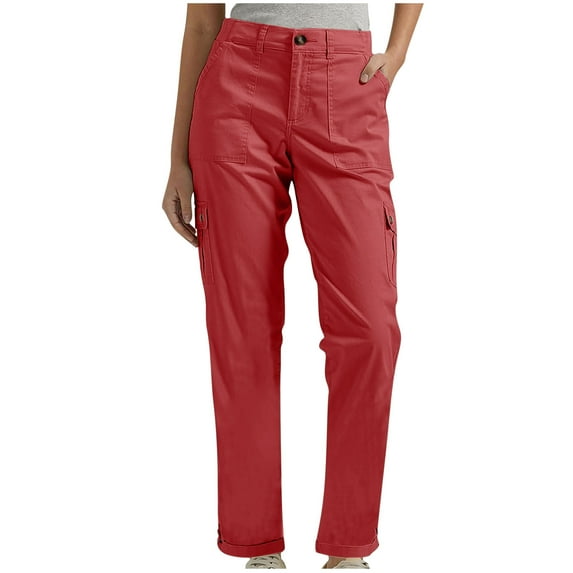 ABATAB Womens Cargo Pants Joggers Lightweight Hiking Travel Pants Elastic Waist Outdoor Trousers with Deep Pockets