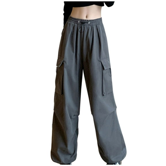 ABATAB Womens Cargo Pants with Pockets Lightweight Hiking Pants Drawstring Loose Fit Trousers for Travel Casual Athletic and Outdoor