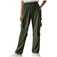 thumbnail image 1 of ABATAB Womens Cargo Sweatpants Elastic Waist Straight Leg Baggy Pants Workout Comfy Lounge Trousers Hiking Travel Outfit, 1 of 7