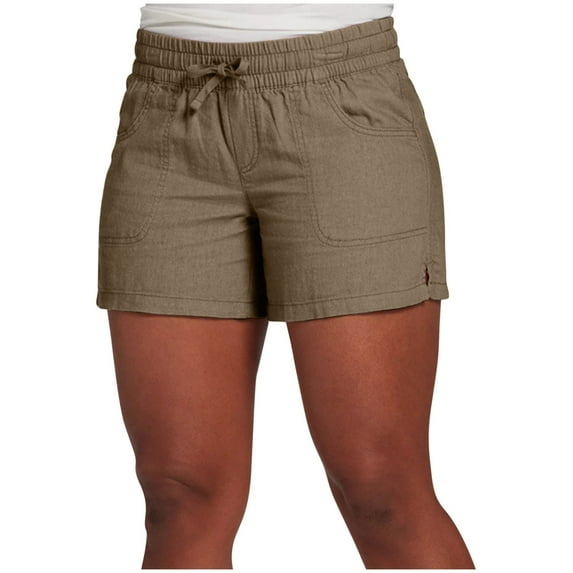ABATAB Womens Casual Shorts Elastic Waisted Fashion Beach Shorts Cotton Linen Cute Comfy Summer Shorts with Pockets