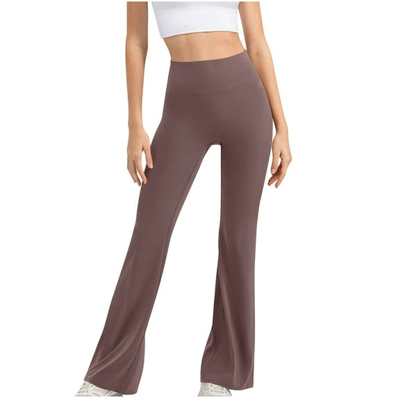 ABATAB Womens Flare Leggings No Front Seam Yoga Bootcut Pants High Waist Stretchy Cozy Workout Gym Bell Bottom Pants