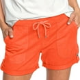 thumbnail image 1 of ABATAB Casual Shorts for Women Trendy Lightweight Comfy Beach Drawstring Elastic Waist Shorts with Pockets for Summer, 1 of 7