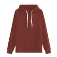thumbnail image 1 of ABATAB Womens Hoodies Casual Long Sleeve Drawstring Lightweight Pullover Tops Loose Hooded Sweatshirt with Pocket, 1 of 4