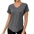 thumbnail image 1 of ABATAB Womens Short Sleeve Shirts V Neck Workout Top Gym Athletic Yoga T-Shirt Stretch Comfy Casual Lightweight Clothes, 1 of 7
