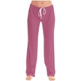 thumbnail image 1 of ABATAB Womens Summer Pants Casual Baggy Low Waisted Pants Full Length Drawstring Lounge Slacks Trousers with Pockets, 1 of 5