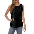 thumbnail image 1 of ABATAB Womens Summer Sequin Tops Crew Neck Sparkle Tee Blouses Shimmer Fashion Sleeveless Party Tanks Tops, 1 of 7
