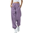 thumbnail image 1 of ABATAB Womens Sweatpants Baggy Gym Elastic Waisted Cinch Pants Casual Exercise Joggers Workout Trousers with Pockets, 1 of 5