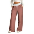 thumbnail image 1 of ABATAB Womens Sweatpants Casual Elastic Waist Baggy Fashion Pants Wide Leg Drawstring Jogger Workout Pants with Pockets, 1 of 4