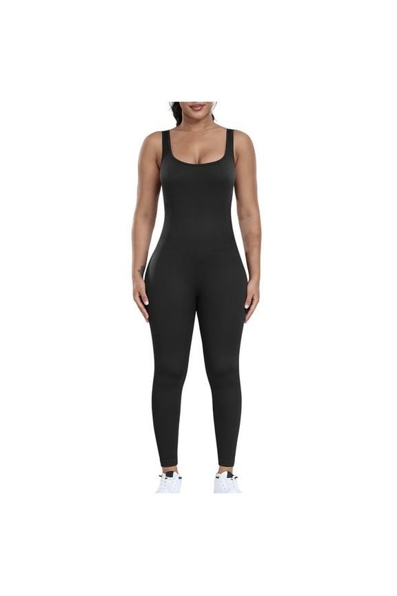 Womens Workout Rompers Seamless Yoga Gym One Piece Jumpsuits Sleeveless Slim Fit Yoga Athletic Unitard Leggings