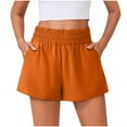 thumbnail image 1 of ABATAB Womens Workout Shorts Casual Wide Leg Elastic High Waist Shorts Summer Comfy Athletic Running Gym Shorts with Pockets, 1 of 6