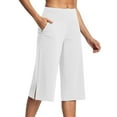 thumbnail image 1 of ABATAB Womens Yoga Capri Wide Leg Loose Workout Capris Comfy Lounge Joggers Gym Yoga Crop Straight Pants with Pockets, 1 of 6
