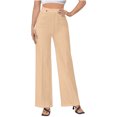 thumbnail image 1 of ABATAB Work Pants for Women High Waisted Stretchy Wide Leg Dress Pants Business Loose Casual Pull on Slacks with Pockets, 1 of 6