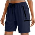 thumbnail image 1 of ABATAB Workout Shorts Women Quick Dry Lightweight Shorts Drawstring Summer Athletic Golf Walking Running Shorts with Zipper Pockets, 1 of 6