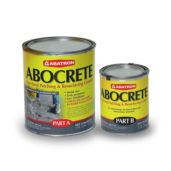 ABATRON Abocrete Kit - Self-Leveling Concrete Epoxy Patching and Filling Compound - Concrete Repair and Cement Crack Filler Kit - Light Gray (Sand Not Included, 1.25 Quarts)