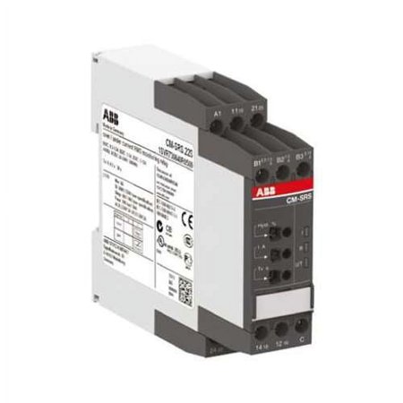 ABB 1SVR730841R1400, Current Monitor Relay, Control: 220-240Vac, Measure R: 3mA-1A, Out: 2 c/o (SPDT) 230V 4A, Screw Terms, CM-SRS.21S