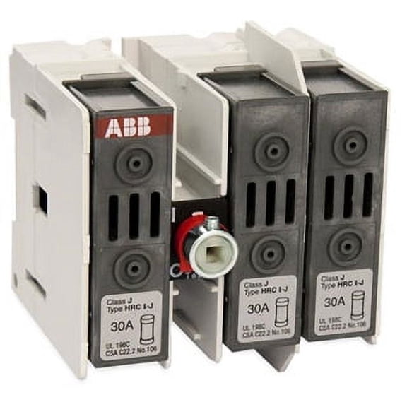 ABB - OS30FAJ12 - ABB OS30FAJ12 Disconnect Switch, Fused, 30A, 3P, 600VAC, Base/DIN Rail Mount
