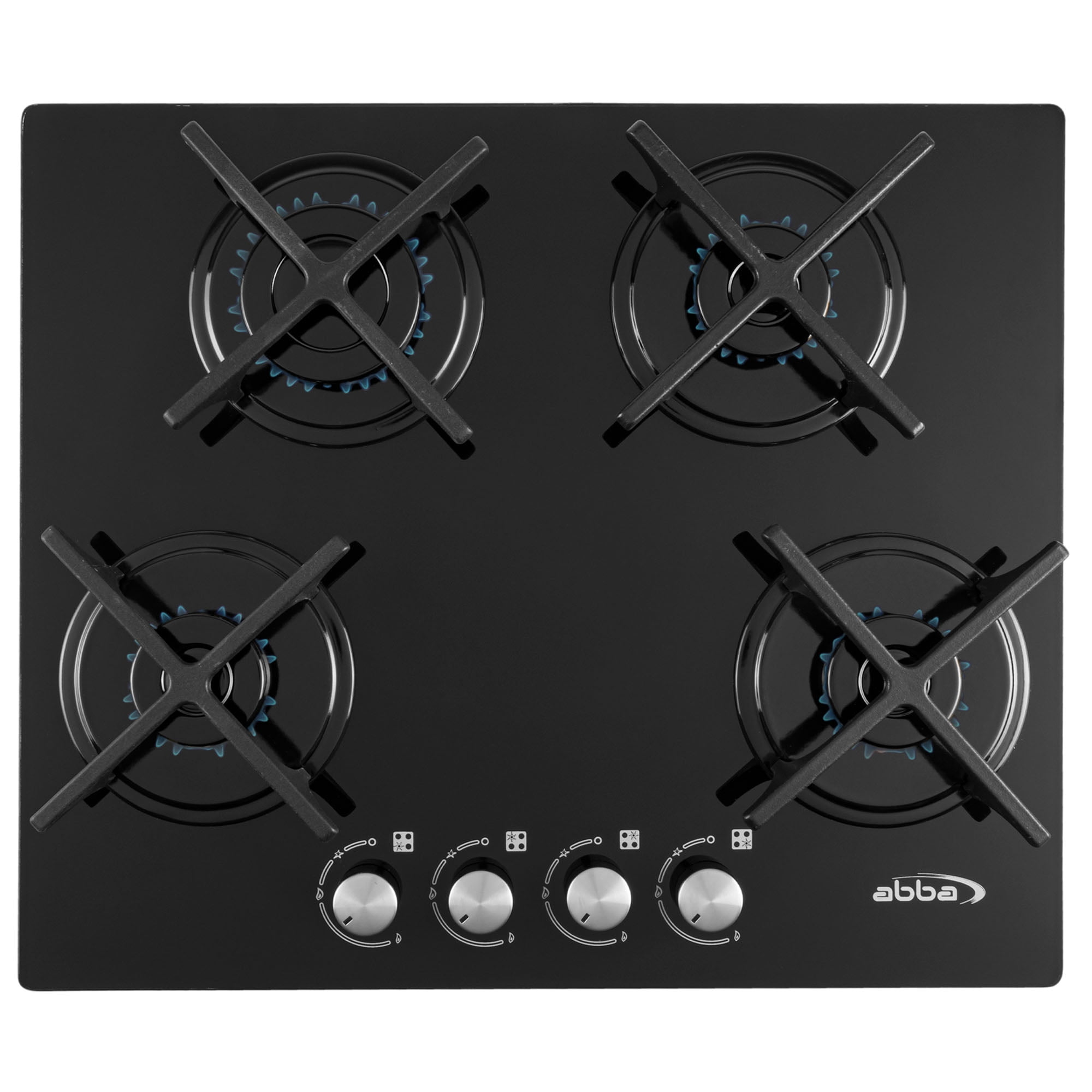 ABBA 24in Gas Cooktop with 4 Burners Tempered Glass Surface with