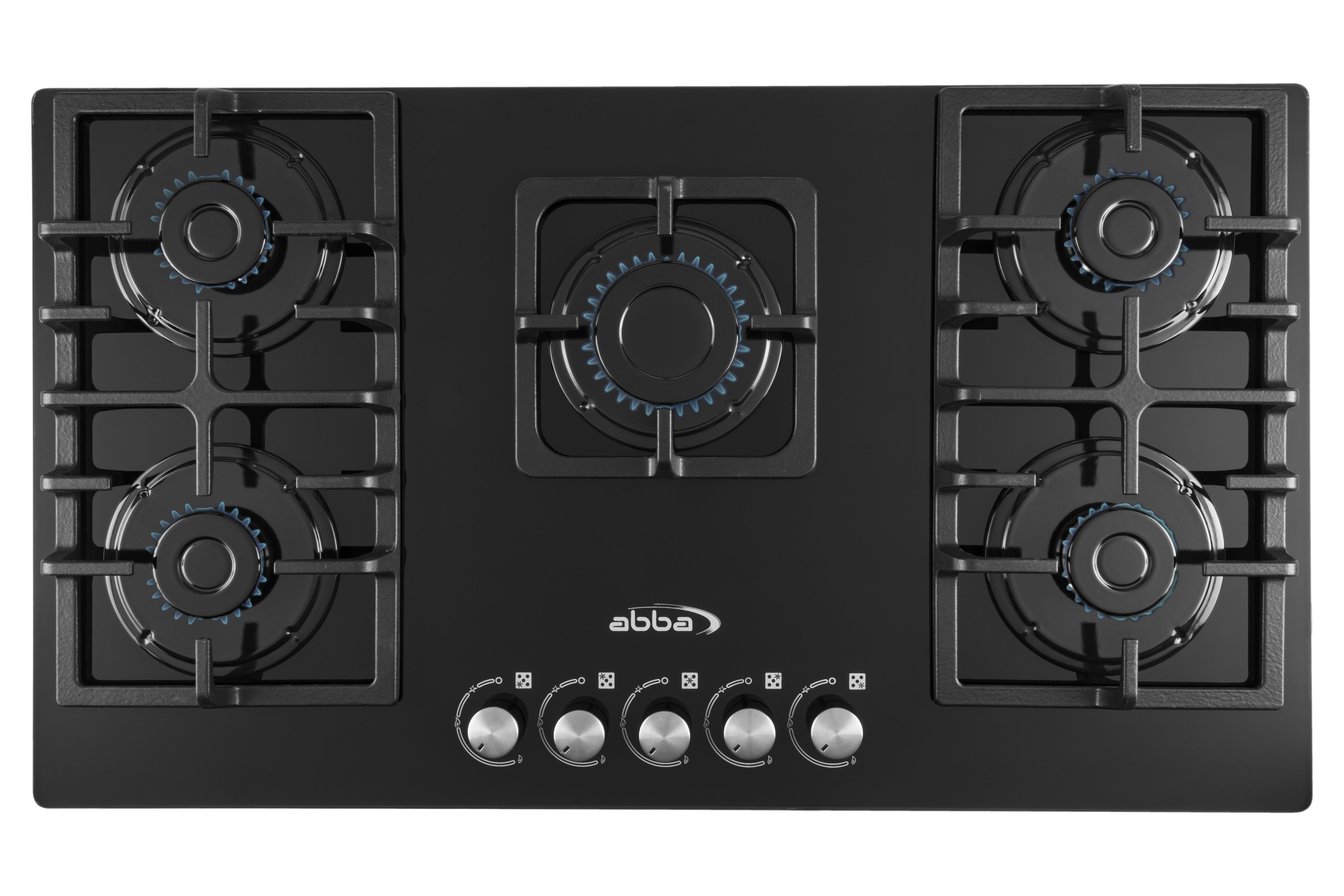 ABBA-36" Gas-on-Glass Cooktop with 5 Burners and Double Grates