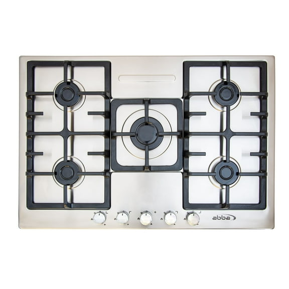 ABBA- 5 Burners, 30" Stainless Steel Gas Cooktop. Appliance for Apartment, Indoor