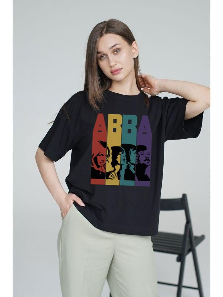 T-shirt ABBA Voyage Retrò – Unisex Bambini E Donne, Cotone Bianco, Vestibilità Regolare, Concerto