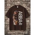 thumbnail image 1 of ABBA Vintage Donna Dynamos T-Shirt, Mamma Mia Retro Musical Tee,Dark Chocolate Color,Size M, 1 of 5