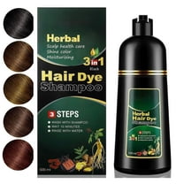 ABBASI & CO Black Hair Dye Shampoo - 3 in 1 Herbal Instant Hair Color Shampoo for Men & Women - Nourishes & Protects Hair - Grey/White Coverage Champu Para Canas Mujer 500 ML (Black)