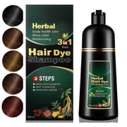 ABBASI & CO Black Hair Dye Shampoo - 3 in 1 Herbal Instant Hair Color Shampoo for Men & Women - Nourishes & Protects Hair - Grey/White Coverage Champu Para Canas Mujer 500 ML Black