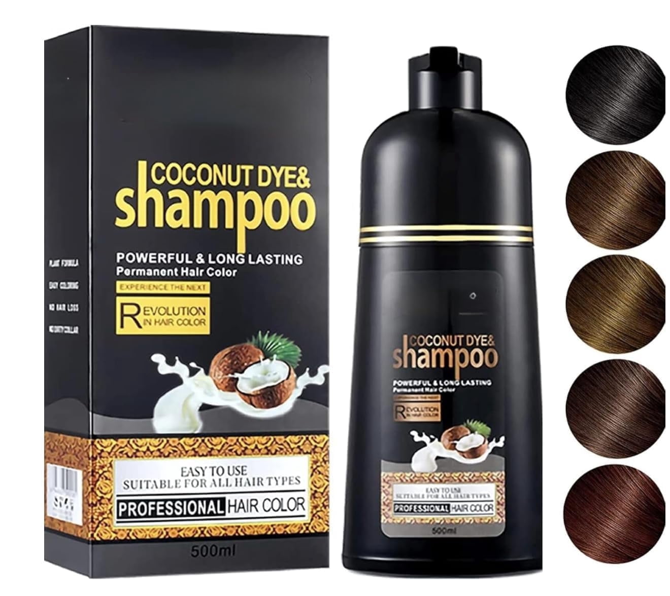 ABBASI & CO Coconut Black Hair Dye Shampoo, 3in1 Herbal Hair Color — free download