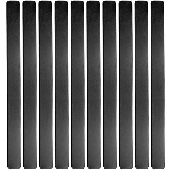 ABBECIAO 1/2" x 7" x 0.05" Anodized Aluminum Black Bracelet Blanks for Laser Engraving and Metal Stamping (Pack of 10)